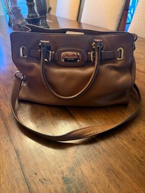 Michael Kors Brown Leather Satchel Handbag 👜 Hamilton